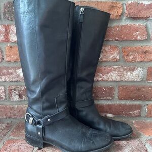Franco Sarto Tall Black Leather Boots 10